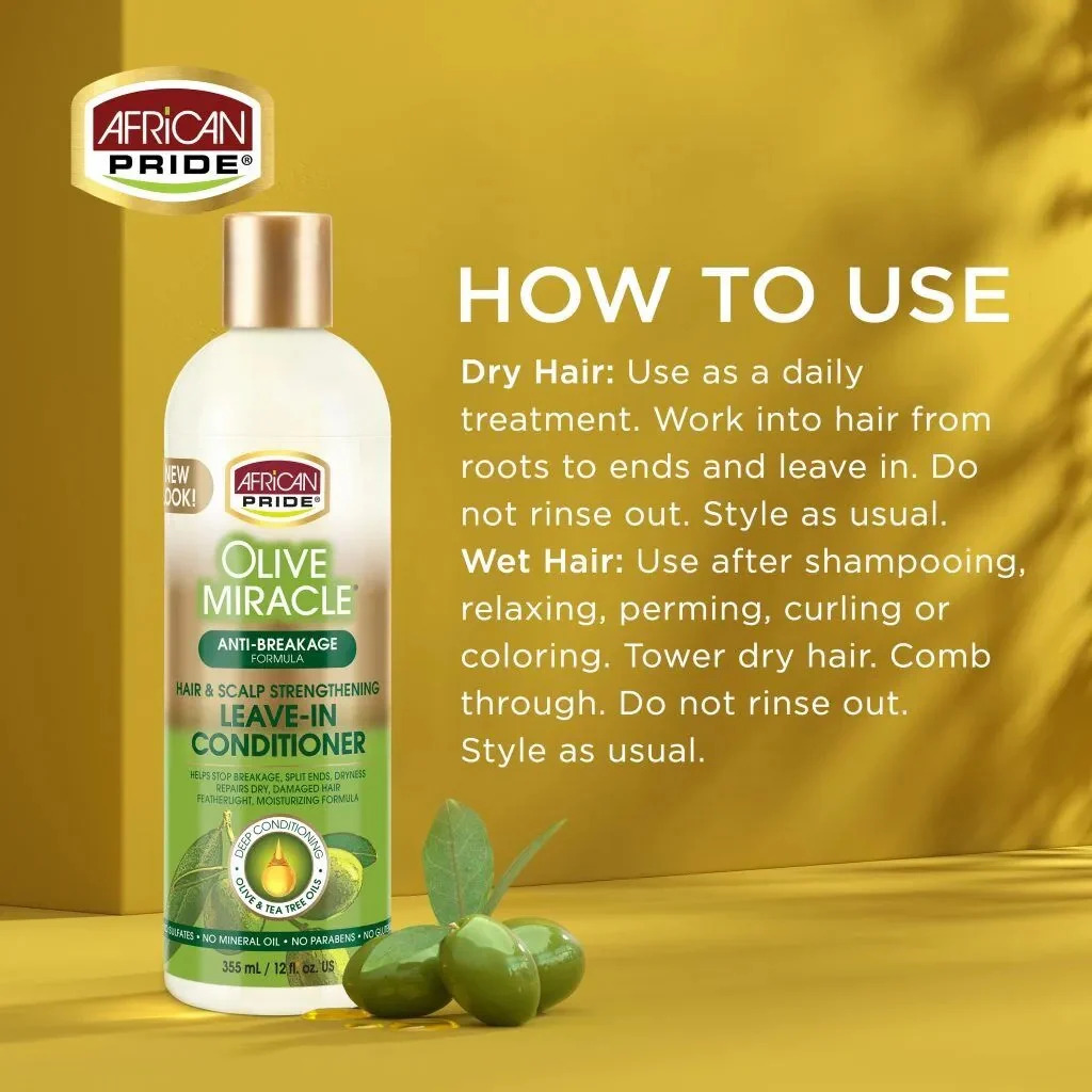 African Pride Olive Leave In Conditioner 12oz - Image 3