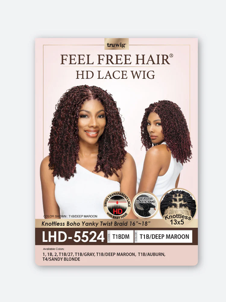HR Tru Wig LHD-5524 Knotless Boho Yanky Twist 16-18" 13X5 HD Lace Wig - Image 6
