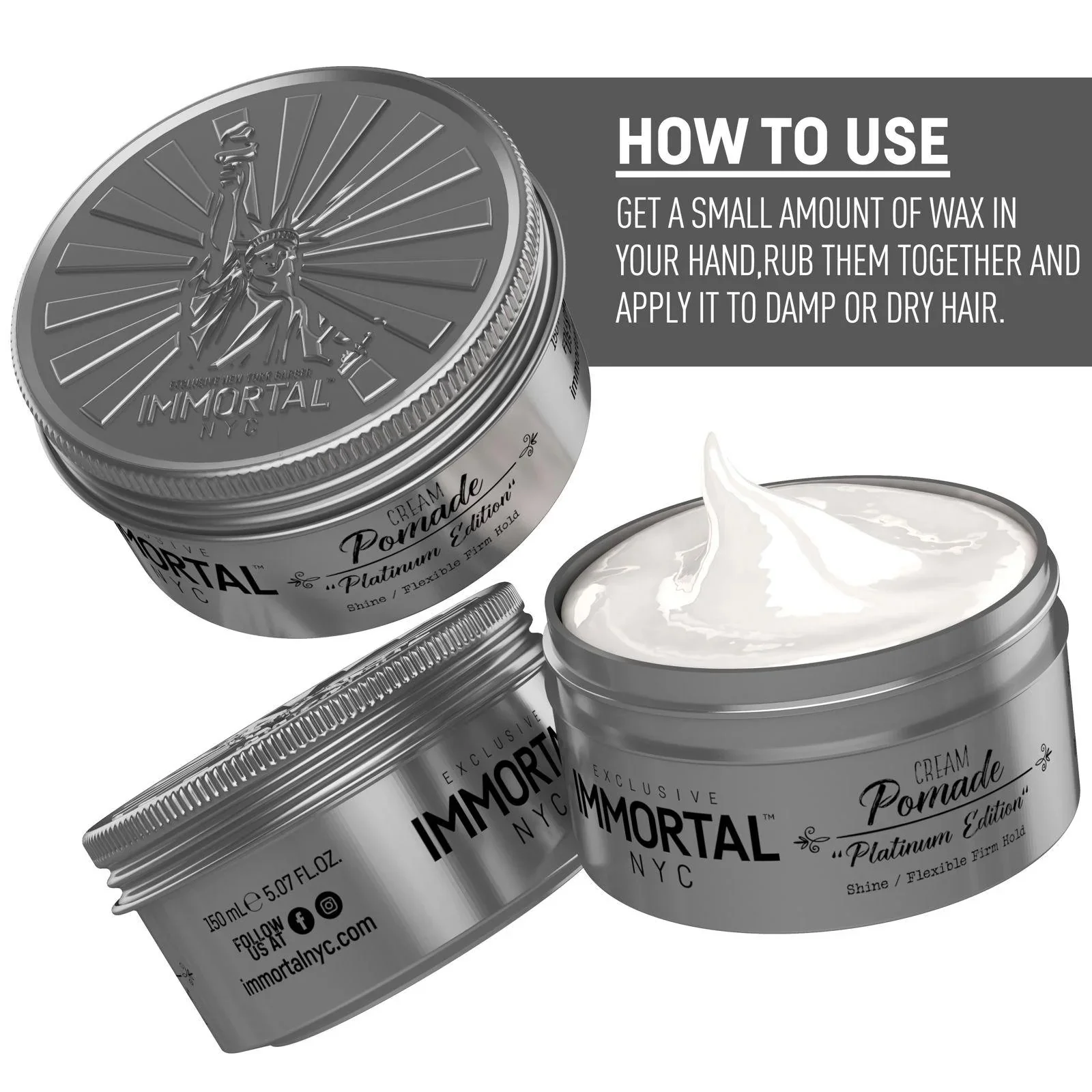Immortal Cream Pomade "Platinum Edition" 5.07 oz - Image 4