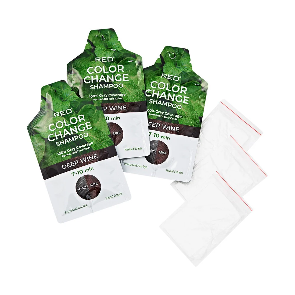 KISS Color Change Shampoo 3 Pouches Deep Wine - Image 2
