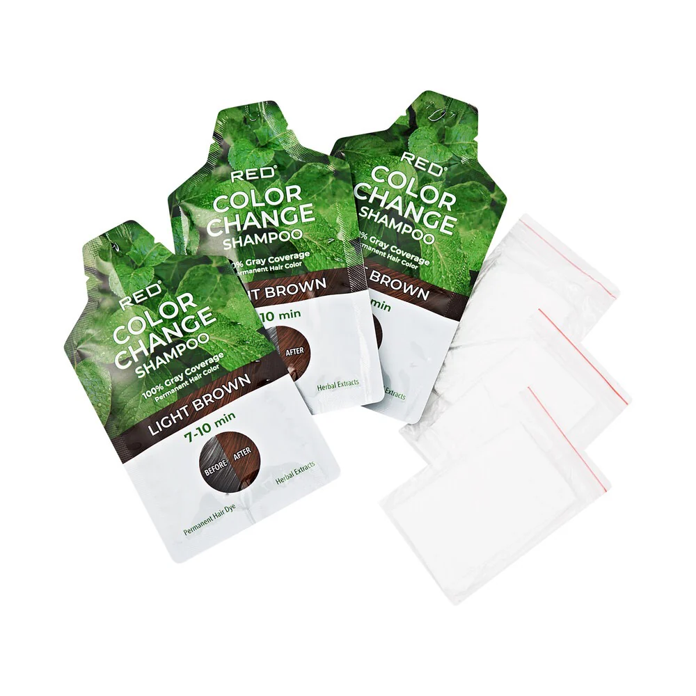 KISS Color Change Shampoo 3 Pouches Medium Brown - Image 2