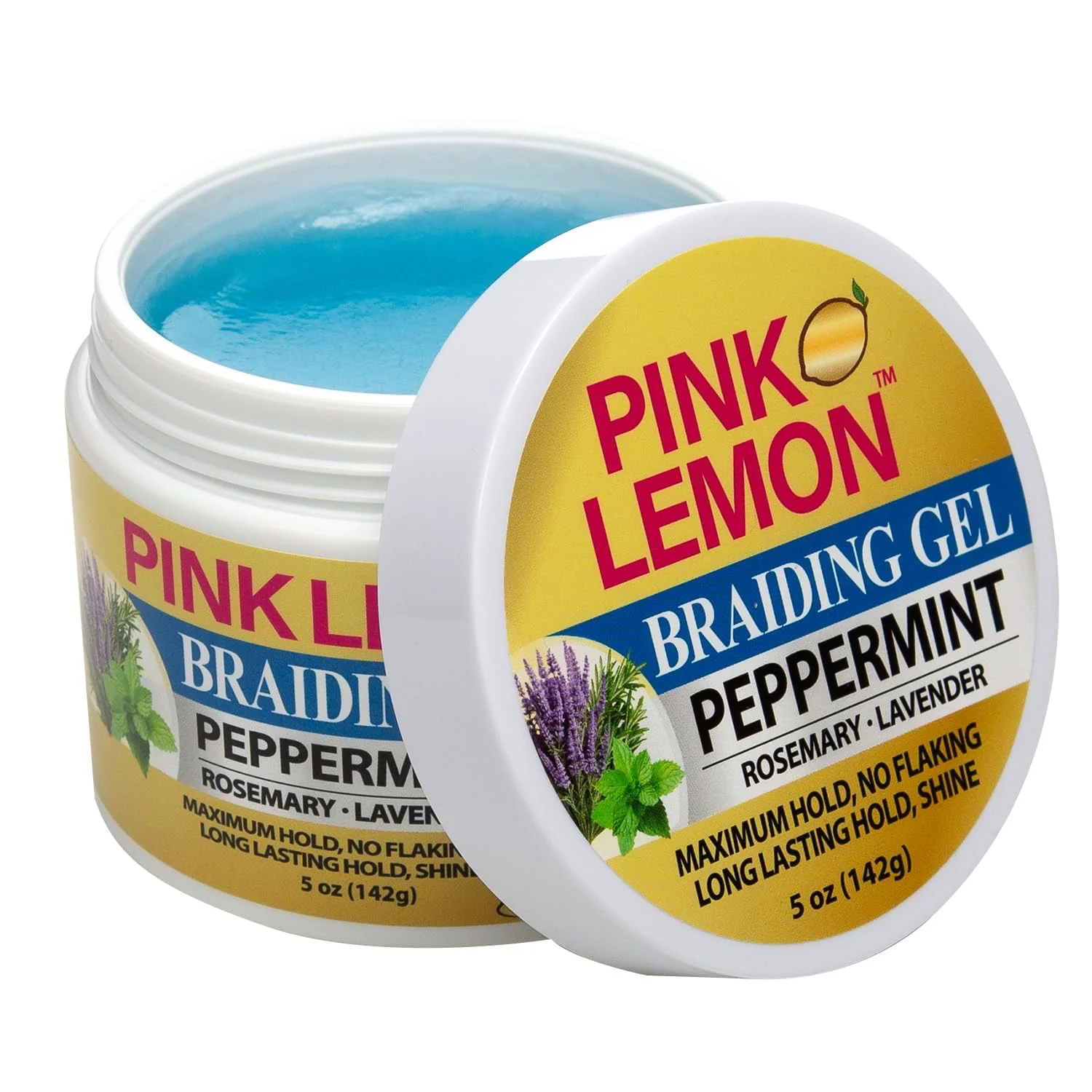 Pink Lemon Braiding Gel Peppermint Rosemary Lavender 5oz - Image 2