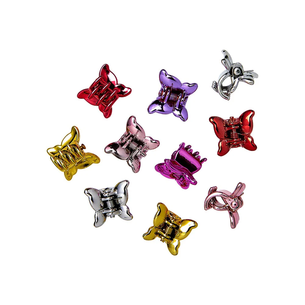 RED Kids Chrome Butterfly Claw Clips Mini 18 pcs - Image 2