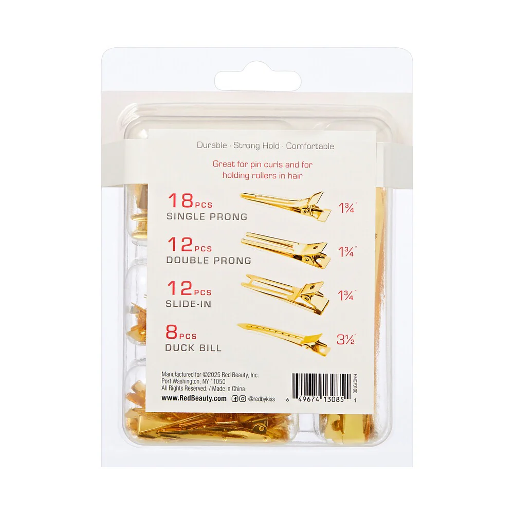 RED Metal Clip Combination 50 pcs Gold - Image 2