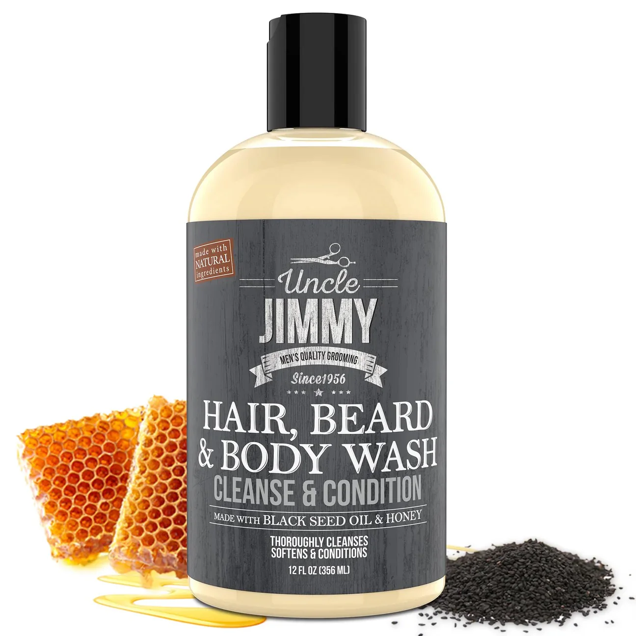 Uncle Jimmy Hair, Beard & Body Wash 12 oz - Image 2