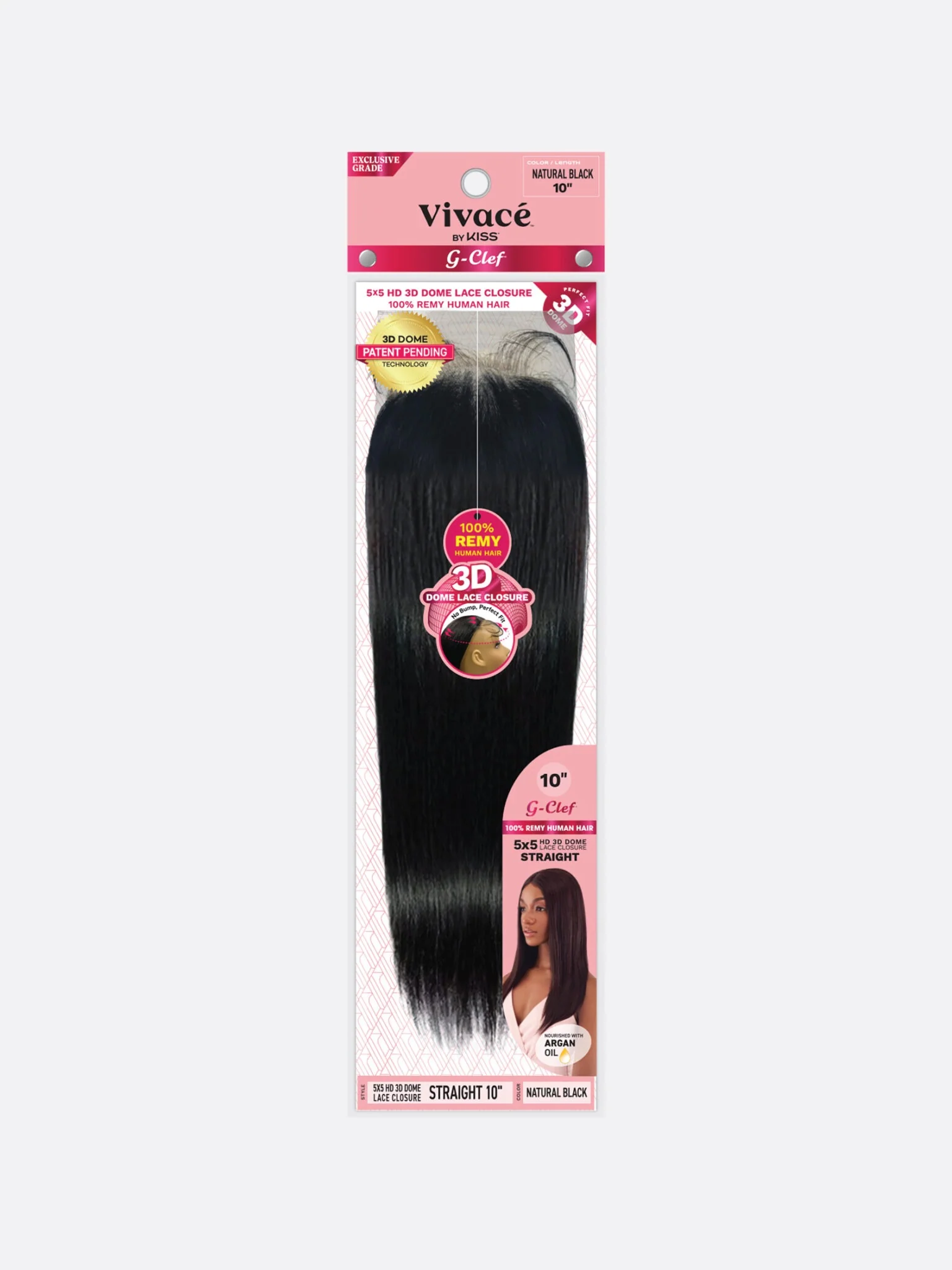 Vivace G CLEF 5X5 3D Dome Lace Closure Straight